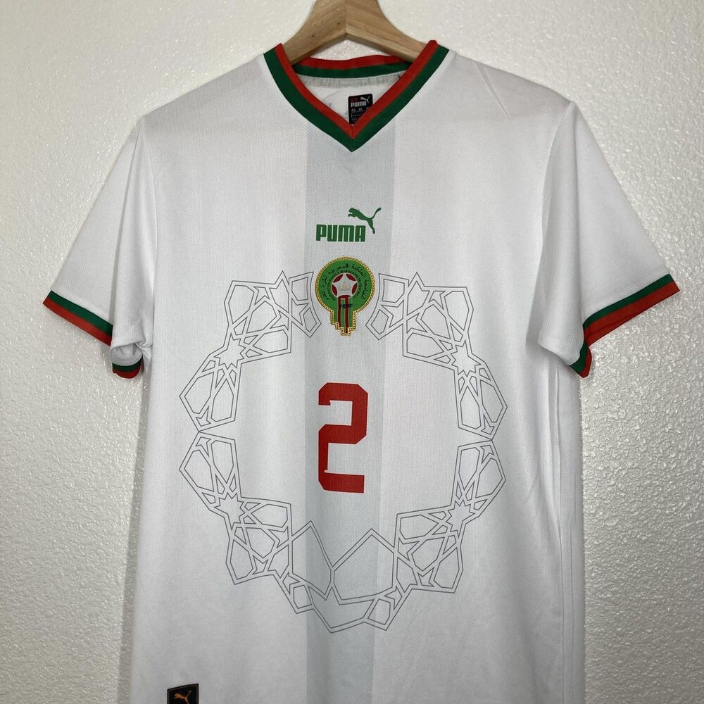 Morocco Soccer Jersey Youth  XL White Puma Hakimi 2 DryCell National Team Home - Picture 10 of 15